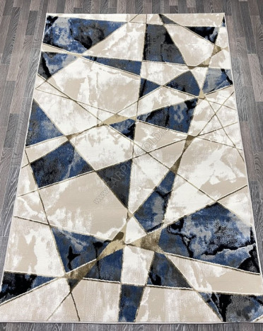 Ковер турецкий 40657B AURA (Акрил, бежевый, синий)