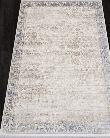 Ковер турецкий 07402A ASADU (Полиэстер хит-сет, бежевый, голубой, кремовый)